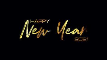 Happy New Year 2021 gold effect isolated looping video