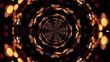 VJ Loop psychedelic golden bokeh light tunnel rotation video