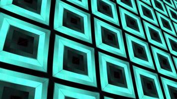 Loop green blue gradient 3D geometric tile pattern video