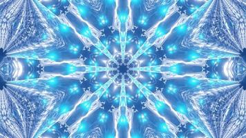 vj boucle illustration 3d kaléidoscope mandala motif étoile bleue video