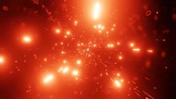 vj loop ilustração 3d do buraco de minhoca da galáxia de partículas de fogo video