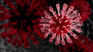 coronavirus rojo en el fondo del pulmón humano
