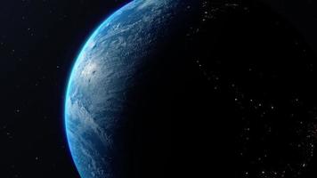 close-up van de aarde die in de ruimte draait