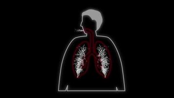 à l'intérieur du corps des personnes qui fument dans le graphique en mouvement. video