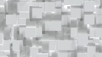 bloco de cubo branco abstrato em superfície de nível aleatório video