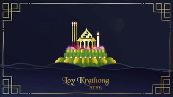 Motion graphic template for Loy Krathong festival. video