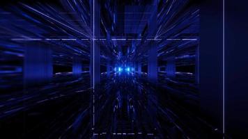 futuristische science fiction glazen tunnel gang gebouw video