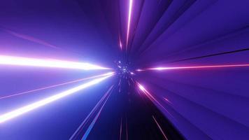 leuchtender Neon Fantasy Magic Space Tunnel mit rosa roten Neonlichtern video