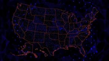 mapa de estados unidos iluminado video