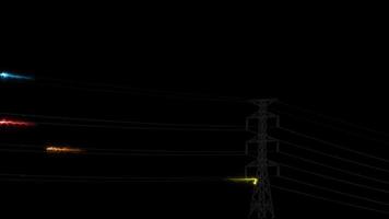 Energy on Power electric line on pole video