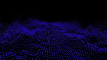 visualização futurística de oscilação de bola em forma de onda azul