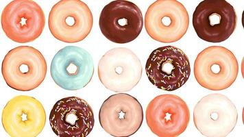 mistura de donuts doces multicoloridos video