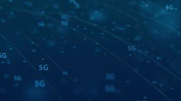 5G Communication Network Symbol On Blue Screen video