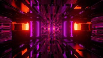 túnel de futuro brilhante com cores de fogo video