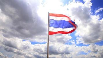 Flag Waving Against the Sky and Clouds video