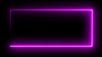 caja de neón de animación cg que cambia de tono púrpura