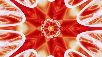 caleidoscoop mandala, iriserend geeloranje kleurverloop fractal ornament video