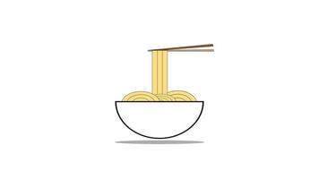 Bowl of Noodles with A Pair of Chopsticks video