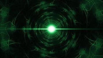 Abstract Cyber Dark Green Neon Tunnel Background video