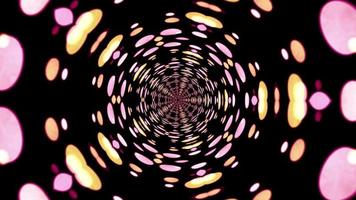 túnel de caleidoscopio psicodélico de luz de bokeh de oro rosa