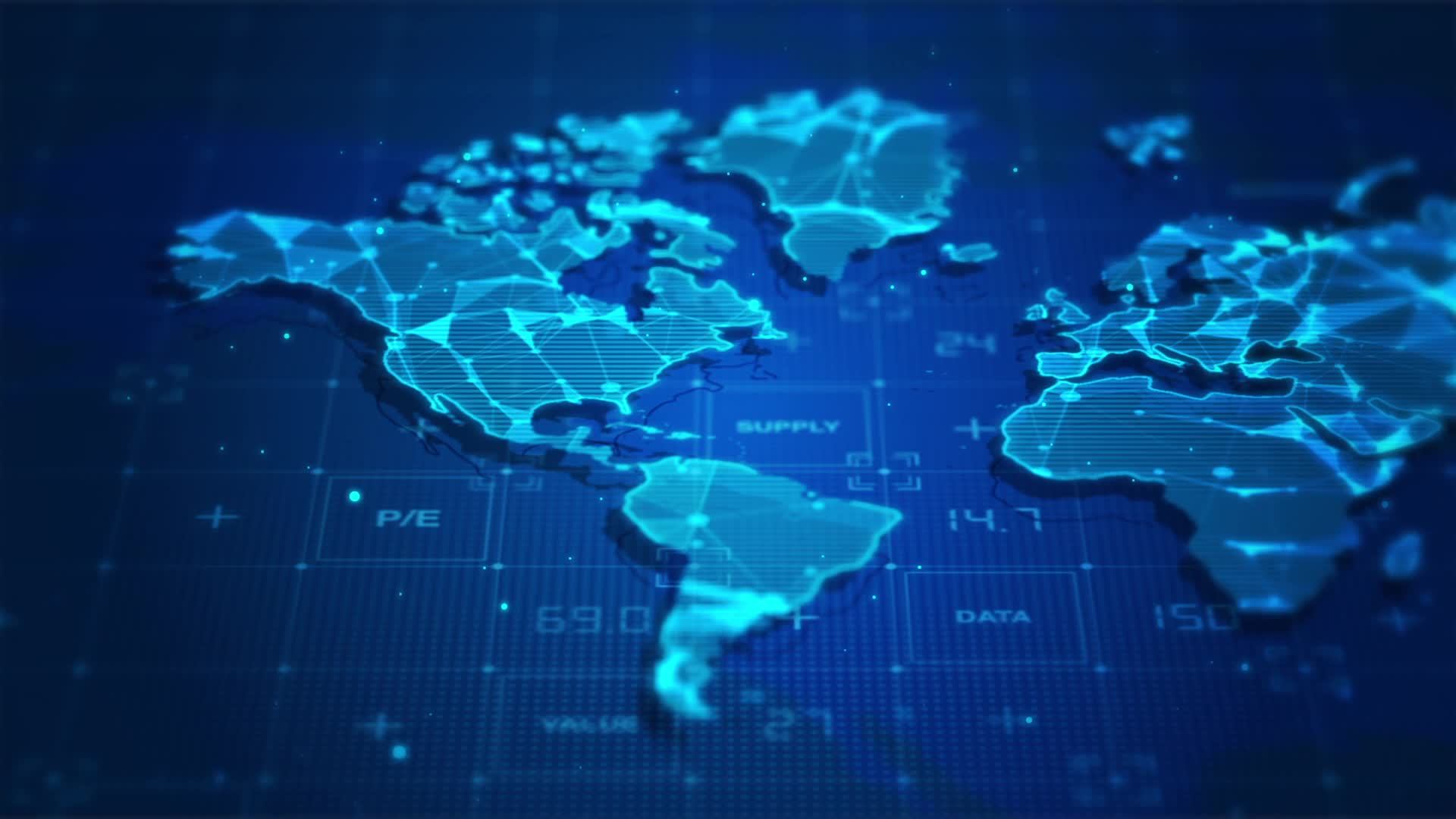 Digital Blue World Map