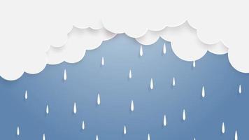 Rain Animation with Clouds video