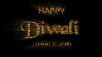 joyeux diwali avec texte doré video