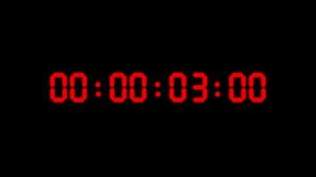 digitale countdown-animatie van één minuut