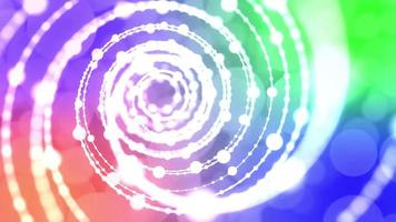 White Dotted Glowing Thin Lines and Bokeh Floating In Spirals video