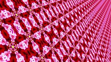 loop röd kalejdoskop animation som blommor stickmönster video