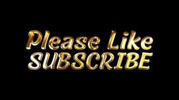 Please Like Subscibe golden text loop light effect video