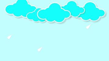 Cartoon Rain with Clear Blue Clouds video