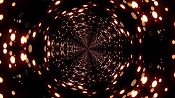 loop de fundo escuro dourado bokeh psicodélico luz de túnel