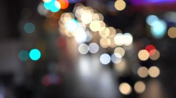 Blurred Defocused Lights of Traffic jam in city at night video
