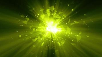 Feu d'artifice étoile magique vert citron avec explosion de particules video