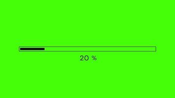 barra de carga aislada sobre fondo verde video