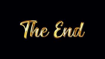 The End Golden Text Loop Light Glowing Effect video