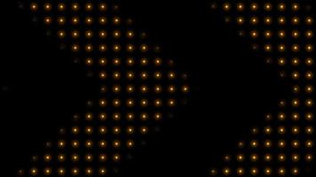 Yellow led lights that loop In the shape of an arrow indicating a path video