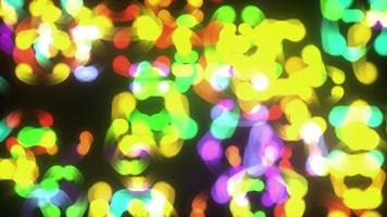 Abstract Multicolored Glowing Particles Spinning Loop