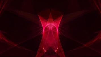 symmetrische digitale rote Drahtgitterwellenbewegung video