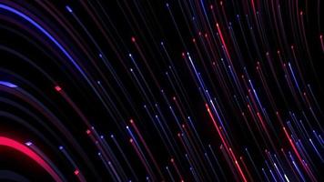 loop de fibra óptica abstrato vermelho-azul linhas digitais video