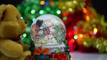 Snowman Sphere and Bokeh Behind video