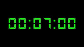 grüne digitale Zahl von zehn Sekunden Countdown.