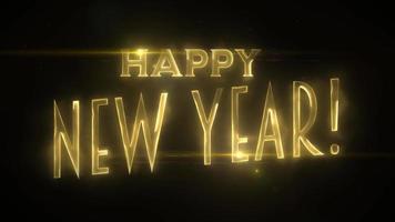 feliz año nuevo fondo oro texto animación video