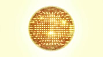 abstracte gouden lichtgevende mirrorball glanzende achtergrondlus video