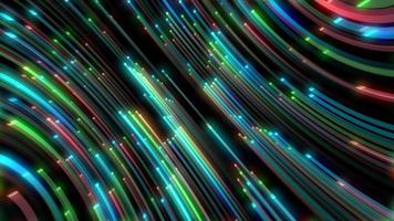 lignes colorées brillantes abstraites volantes numériques video