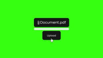 animación de carga de archivos sobre fondo verde video