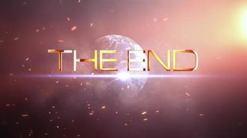 The End Sci-Fi Outro Rotating World Explosive Flares video