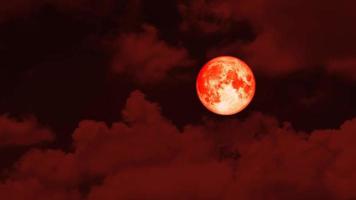 luna rossa di Halloween nel cielo notturno video