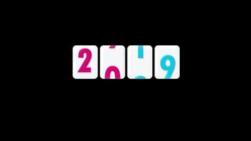 getallenwielrotatie naar een gelukkig nieuwjaar in 2021 video